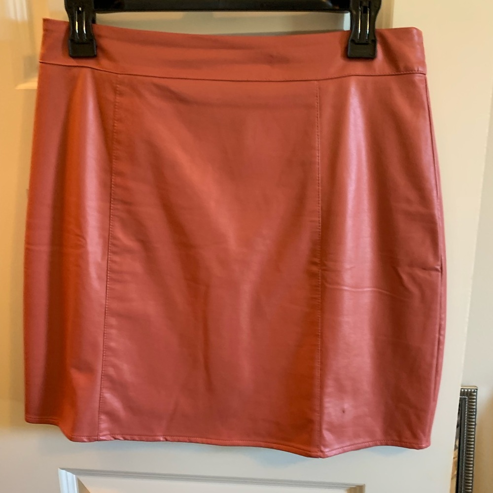 Leather mini skirt